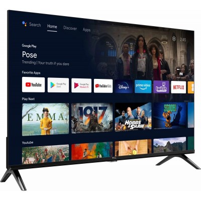 Телевізор 32" TCL LED HD 60Hz Smart, Android TV, Black