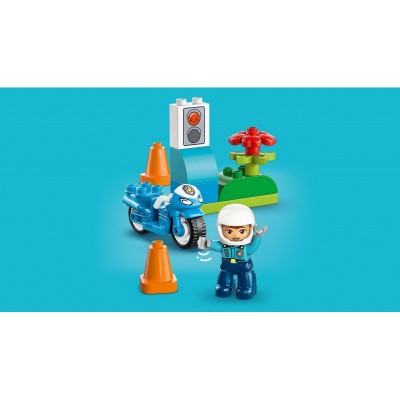 Конструктор LEGO DUPLO Town Синій поліцейський мотоцикл
