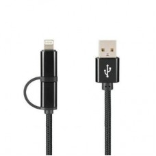 Дата кабель USB 2.0 AM to Lightning + Micro 5P Pro Combo Black Gelius (65131) Дата кабель USB 2.0 AM to Lightning + Micro 5P Pro Combo Black Gelius (65131)