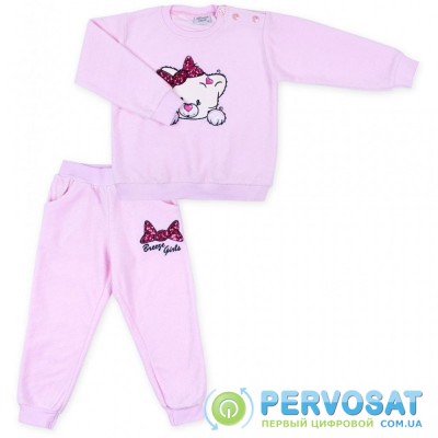 Набор детской одежды Breeze кофта с брюками с котиком и бантиком (8371-68G-pink)