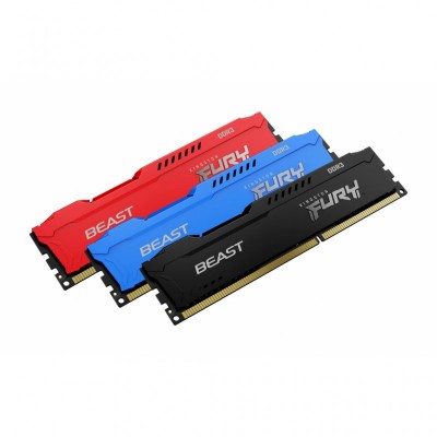 Модуль пам'яті для комп'ютера DDR3 4GB 1600 MHz Fury Beast Blue Kingston Fury (ex.HyperX) (KF316C10B/4)