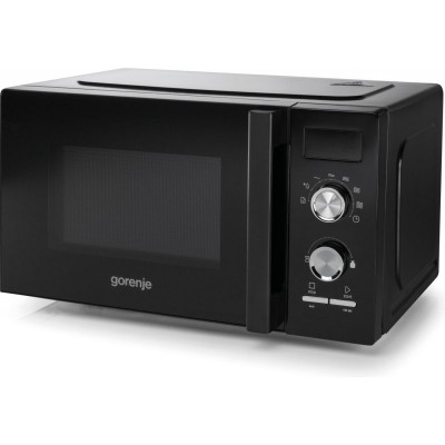 Мікрохвильова піч Gorenje, 20л, мех. керув., 800Вт, дисплей, чорний