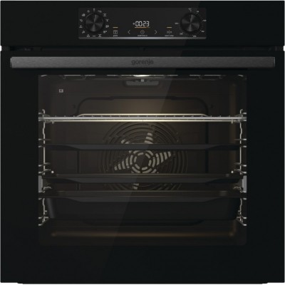 Духова шафа Gorenje електрична, 77л, A+, пара, дисплей, піроліз, чорний
