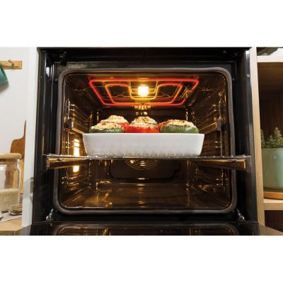 Духова шафа Gorenje електрична, 77л, A+, пара, дисплей, піроліз, чорний