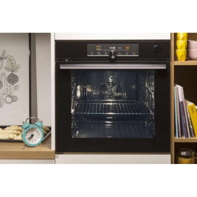 Духова шафа Gorenje електрична, 77л, A+, пара, дисплей, піроліз, чорний