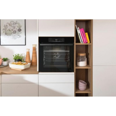 Духова шафа Gorenje електрична, 77л, A+, пара, дисплей, піроліз, чорний