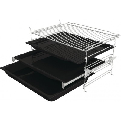 Духова шафа Gorenje електрична, 77л, A+, пара, дисплей, піроліз, чорний
