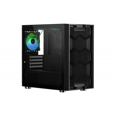 Корпус 2E GAMING ASPER (GM7) MiniT, 2xUSB2.0,1xUSB3.0, 3x120мм ARGB, скло (бічна панель),без БЖ,чорний
