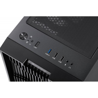 Корпус 2E GAMING ASPER (GM7) MiniT, 2xUSB2.0,1xUSB3.0, 3x120мм ARGB, скло (бічна панель),без БЖ,чорний