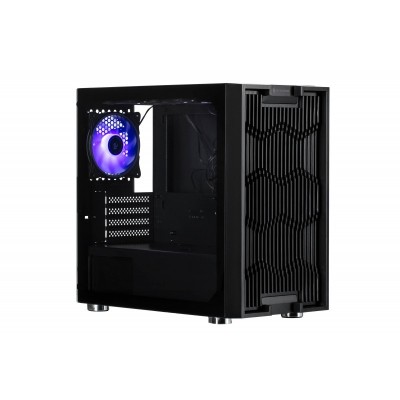 Корпус 2E GAMING ASPER (GM7) MiniT, 2xUSB2.0,1xUSB3.0, 3x120мм ARGB, скло (бічна панель),без БЖ,чорний