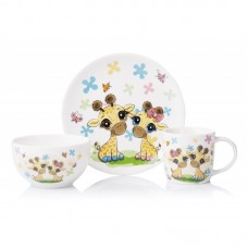 Набір дитячого посуду Ardesto Baby giraffes 3 пр., порцеляна Набір дитячого посуду Ardesto Baby giraffes 3 пр., порцеляна