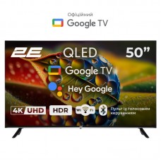Телевізор 50" 2E QLED 4K 60Hz Smart Google TV Black Телевізор 50" 2E QLED 4K 60Hz Smart Google TV Black