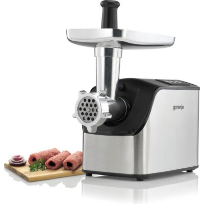 М'ясорубка Gorenje, 2200Вт, 2.2кг/хв, 2 решітки, насадка для ковбас, пластик/метал, чорн/нерж