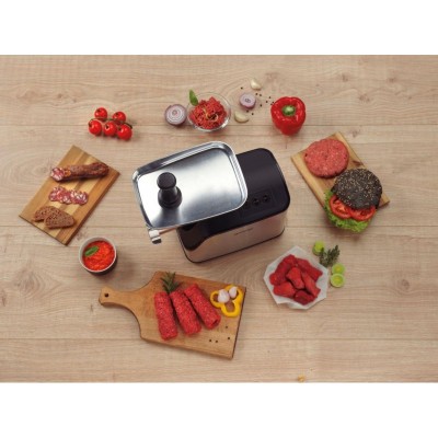 М'ясорубка Gorenje, 2200Вт, 2.2кг/хв, 2 решітки, насадка для ковбас, пластик/метал, чорн/нерж