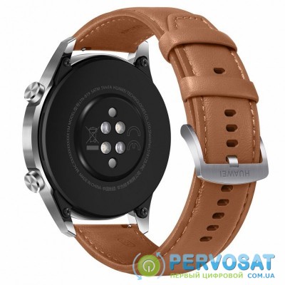 Смарт-часы Huawei Watch GT 2 46mm Classic Silver BROWN шкіра (Latona-B19V) (55024470)