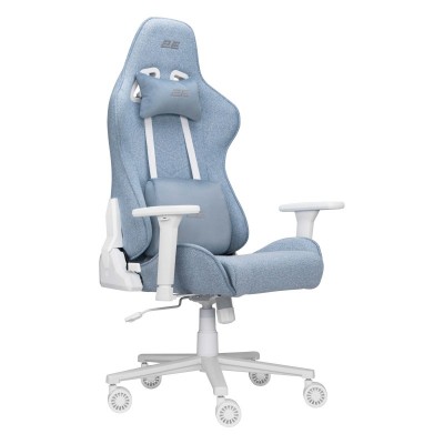 Крісло 2E GAMING BUSHIDO II WE, тканина, 3D-Armrests, блакитний світлий