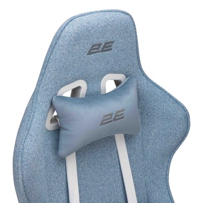 Крісло 2E GAMING BUSHIDO II WE, тканина, 3D-Armrests, блакитний світлий