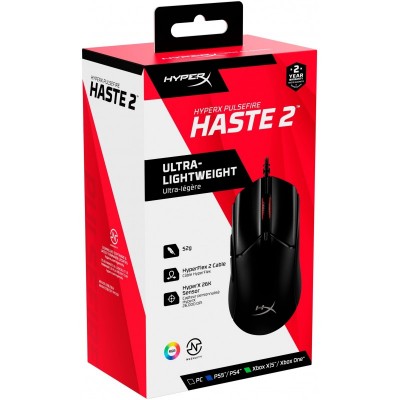 Миша HyperX Pulsefire Haste 2, RGB, USB-A, USB, чорний