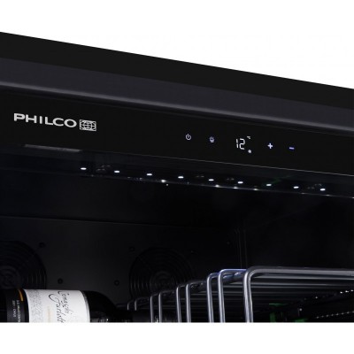 Холодильник Philco для вина, 177х59.5х68, холод.відд.-472л, зон - 1, бут-143, диспл, підсвітка, чорний