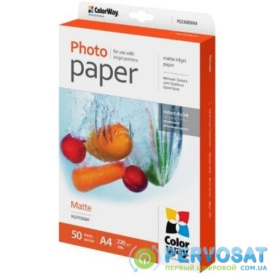 Бумага ColorWay A4, 220г, matte, 50л (PM220050A4)