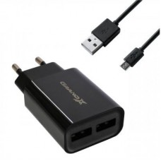 Зарядний пристрій Grand-X 5V 2.4A 2xUSB + cable USB-microUSB (CH-45UMB) Зарядний пристрій Grand-X 5V 2.4A 2xUSB + cable USB-microUSB (CH-45UMB)