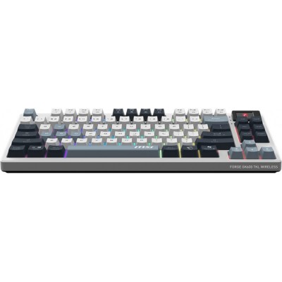 Клавіатура механічна MSI FORGE GK600 TKL W SKY UA 104key, mechanical Linear, USB-A, Wireless, Bluetooth, EN/UKR/RU, RGB, білий