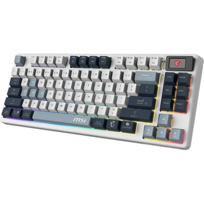 Клавіатура механічна MSI FORGE GK600 TKL W SKY UA 104key, mechanical Linear, USB-A, Wireless, Bluetooth, EN/UKR/RU, RGB, білий