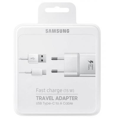 Зарядний пристрій Samsung 2A + Type-C Cable (Fast Charging) White (EP-TA20EWECGRU)