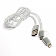 Дата кабель USB 2.0 AM to Lightning + Micro 5P 1.0m cotton PowerPlant (KD00AS1290) Дата кабель USB 2.0 AM to Lightning + Micro 5P 1.0m cotton PowerPlant (KD00AS1290)