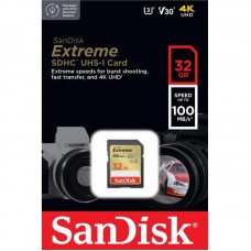 Карта пам'яті SanDisk SD 32GB C10 UHS-I U3 R100/W60MB/s Extreme V30 Карта пам'яті SanDisk SD 32GB C10 UHS-I U3 R100/W60MB/s Extreme V30