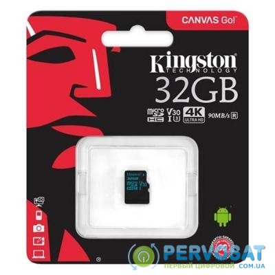 Карта памяти Kingston 32GB microSDHC class 10 UHS-I U3 Canvas Go (SDCG2/32GBSP)