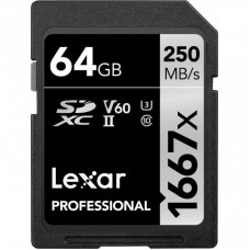 Карта пам'яті Lexar 64GB SDHC class 10 UHS-II 1667x (LSD64GCB1667) Карта пам'яті Lexar 64GB SDHC class 10 UHS-II 1667x (LSD64GCB1667)