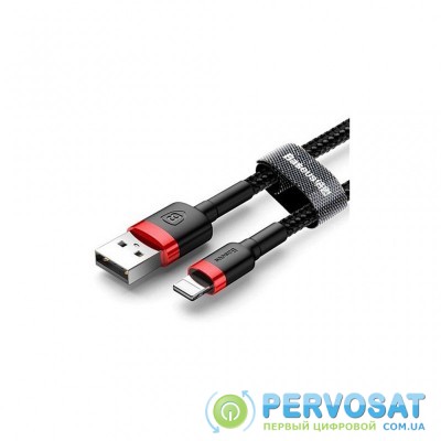 Дата кабель USB 2.0 AM to Lightning 2.0m 1.5A red-black Baseus (CALKLF-C19)