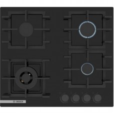 Варильна поверхня Bosch газова на склі, 60см, чавун, чорний Варильна поверхня Bosch газова на склі, 60см, чавун, чорний