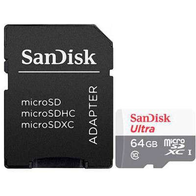 Карта памяти SANDISK 64GB microSD class 10 Ultra Light (SDSQUNR-064G-GN3MA)