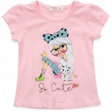 Футболка дитяча Breeze з дівчинкою та котиком (16014-98G-pink) Футболка дитяча Breeze з дівчинкою та котиком (16014-98G-pink)