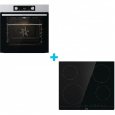 Комплект Gorenje (духовка + поверхня склокераміка BO6737E02X -нерж + ECT41SC- чорна), 738881 Комплект Gorenje (духовка + поверхня склокераміка BO6737E02X -нерж + ECT41SC- чорна), 738881