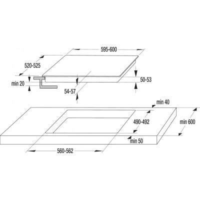 Комплект Gorenje (духовка + поверхня склокераміка BO6737E02X -нерж + ECT41SC- чорна), 738881