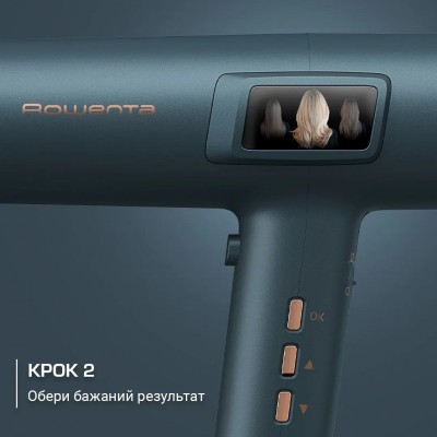 Фен Rowenta Maestria For you, 1800Вт, 3 режими, дифузор, іоніз-я, хол. обдув, дисплей, синій Фен Rowenta Maestria For you, 1800Вт, 3 режими, дифузор, іоніз-я, хол. обдув, дисплей, синій