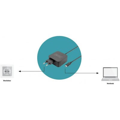 Зарядний пристрій DIGITUS notebook USB-C, 65W