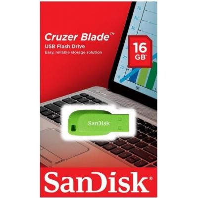 USB флеш накопитель SANDISK 16GB Cruzer Blade Green USB 2.0 (SDCZ50C-016G-B35GE)