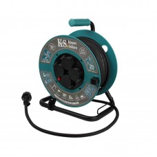 Подовжувач мережевий Konner&Sohnen KS CR-25M, 25м, 4xТипF, 16A, зелений Подовжувач мережевий Konner&Sohnen KS CR-25M, 25м, 4xТипF, 16A, зелений