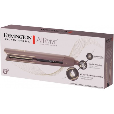 Випрямляч Remington AIRvive, 61Вт, темп.режимов-5, 150-230С, дісплей, кераміка, фіолетово-злотий