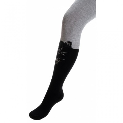 Колготки UCS Socks с котиками из страз (M0C0302-2053-7G-grayblack)