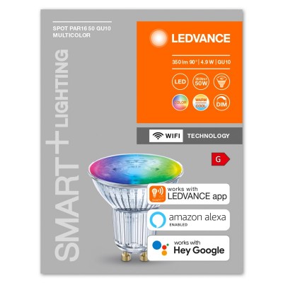 Лампа светодиодная LEDVANCE SMART+ Spot PAR 51 GU10 MULTICOLOR 4,9W (350Lm) 2700-6500K + RGB WiFi дім-ая