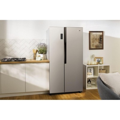 Холодильник SBS Gorenje NRS918FMX, 179х64х91см, 2 двері, 334( 174)л, А+, NF+, поворотний льодогенер, Зовн. Диспл, сірий