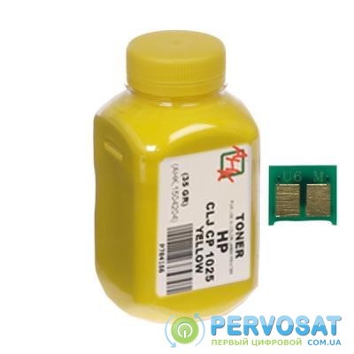 Тонер HP CLJ CP1025 35г Yellow +chip AHK (1500128)