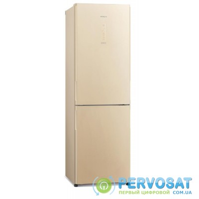 Холодильник с нижн. мороз. HITACHI R-BG410PUC6XGBE, 190х65х60см, 2 дв., Х- 215л, М- 115л, A++, NF, Інвертор, Бежевий (скло)