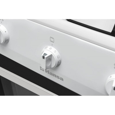 Плита Hansa газова, 70л, 50x60см, газ-контроль, електричне запалювання в ручках, білий