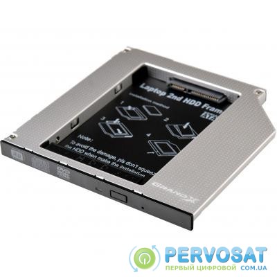 Фрейм-переходник Grand-X HDD 2.5'' to notebook 9.5 mm ODD SATA/mSATA (HDC-24)